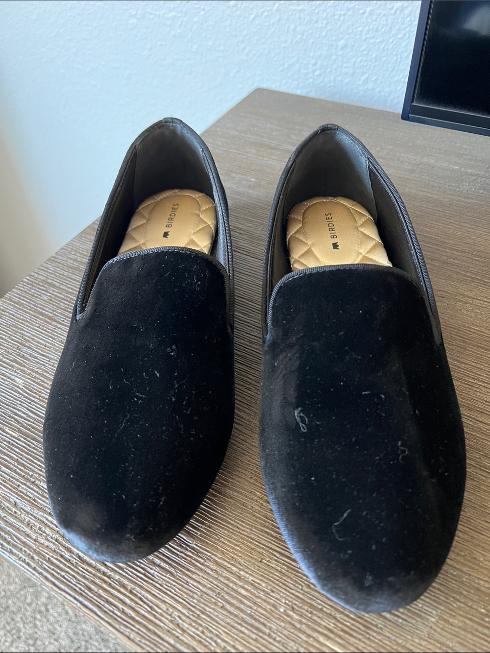 Birdies Black Velvet Women’s Slip-On Loafers